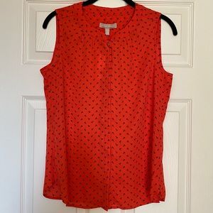 NWT Banana Republic Coral Anchor Print Blouse